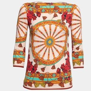 Dolce & Gabbana Multicolor Printed Crepe Top